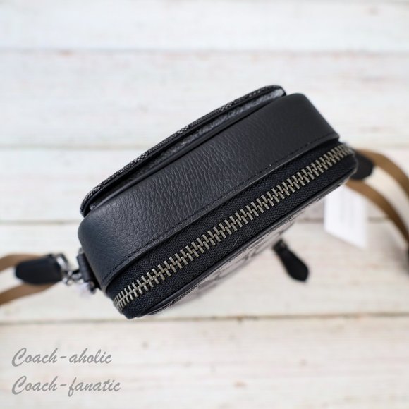 NWT Coach C8237 Stanton Crossbody In Signature Jacquard in Gunmetal/Black - Picture 12 of 14